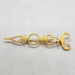 Vintage Gold Tone Clock Arm Brooch